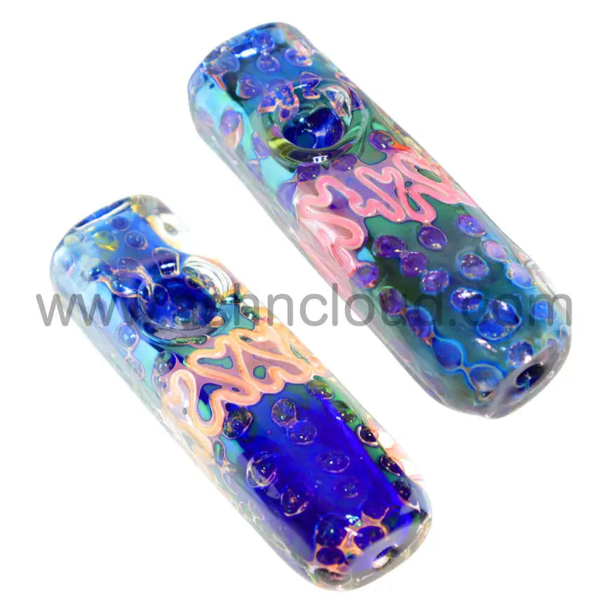 4 In - Straiht Hearts Belt Hand Pipe Glass Spoon