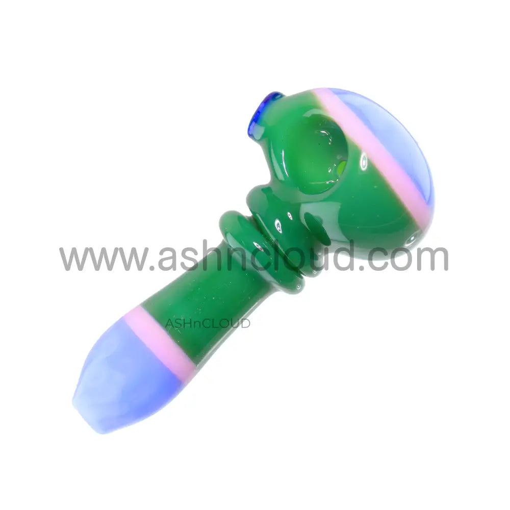 4 In - Streaky Multicolor Fancy Glass Hand Pipe Spoon