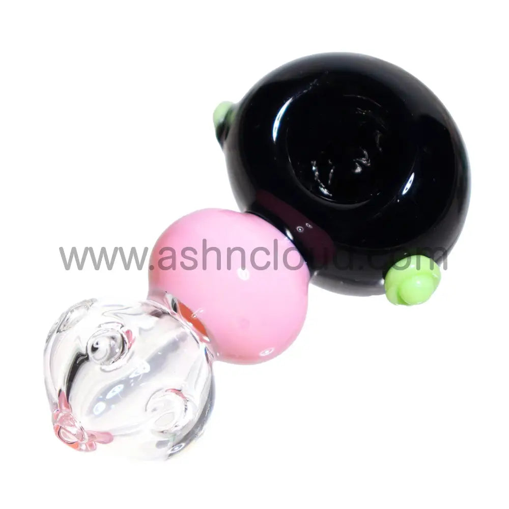 4 In - Triple Ball Curvy Fancy Hand Pipe Spoon Simple