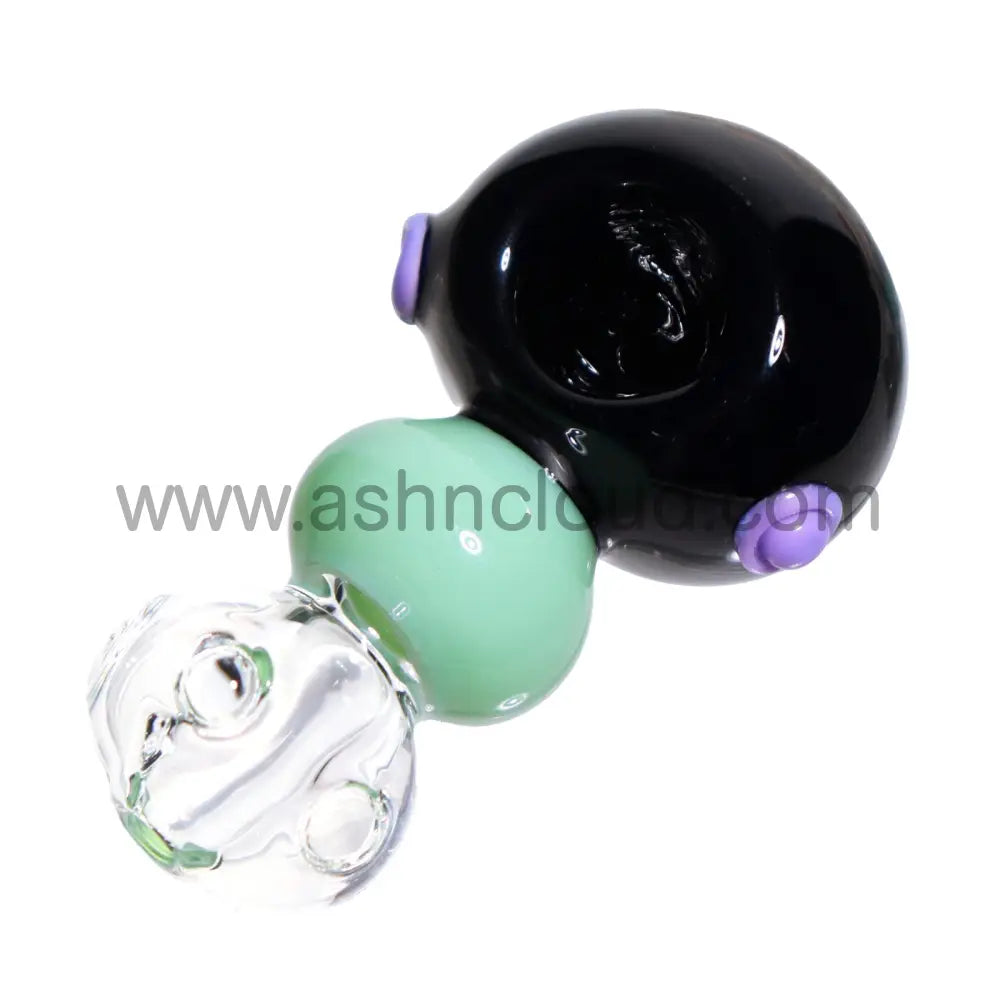 4 In - Triple Ball Curvy Fancy Hand Pipe Spoon Simple