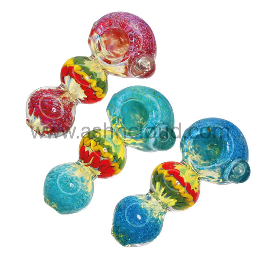 4.5 Inch Heavy Double Ball Glass Spoon Pipe