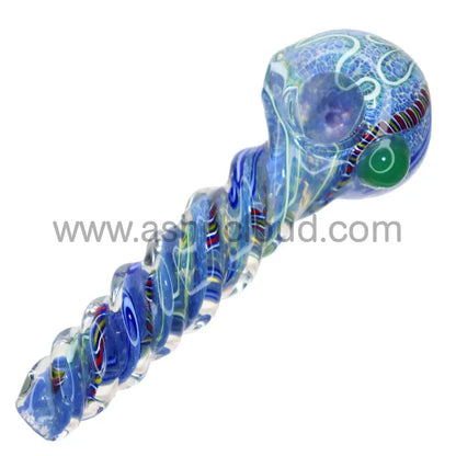 4 In - Twisted Handle Fancy Multicolors Glass Hand Pipe