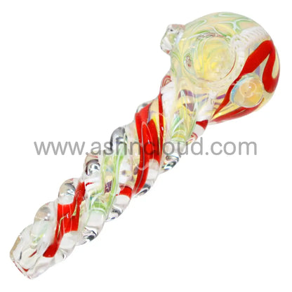 4 In - Twisted Handle Fancy Multicolors Glass Hand Pipe