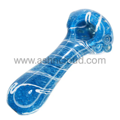 4 In - Twisted Multicolor Hand Pipe Glass White