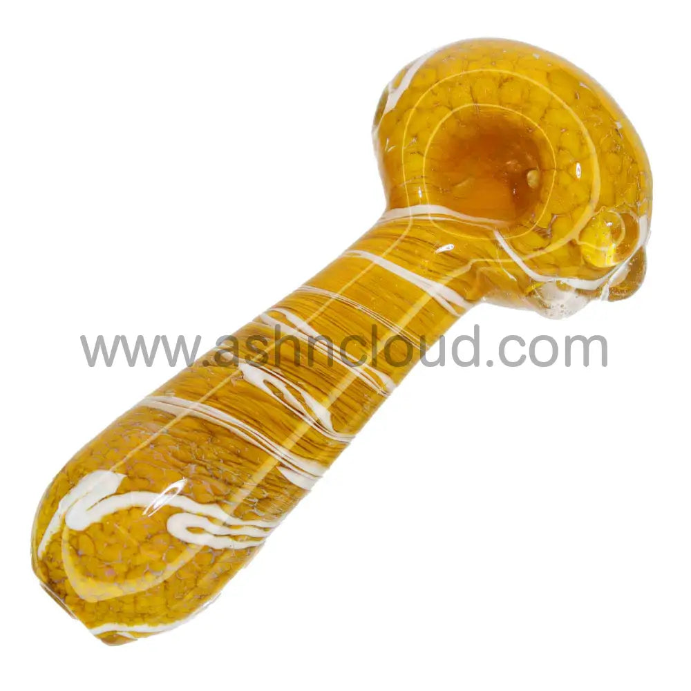 4 In - Twisted Multicolor Hand Pipe Glass White