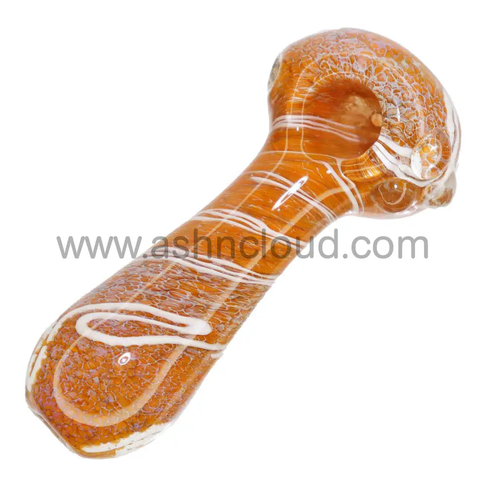 4 In - Twisted Multicolor Hand Pipe Glass White