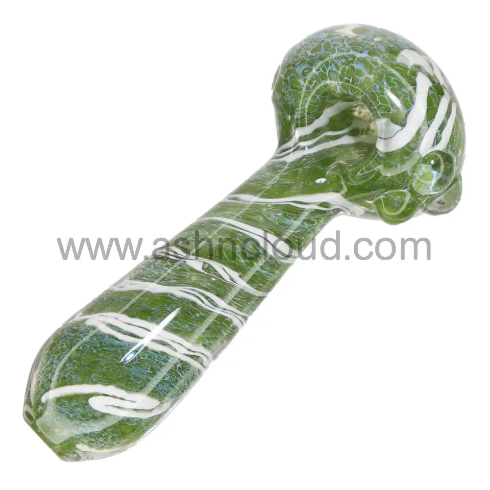 4 In - Twisted Multicolor Hand Pipe Glass White