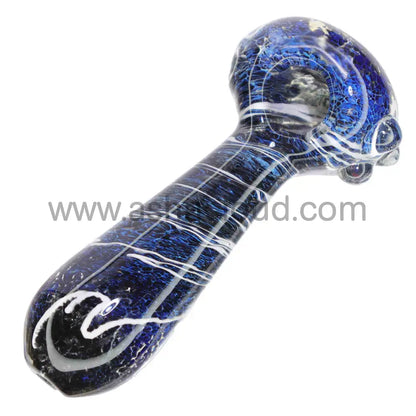 4 In - Twisted Multicolor Hand Pipe Glass White