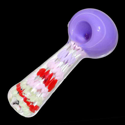 5" Slime Color Glass Hand Pipe with Textured Stem – Premium Spoon Pipe