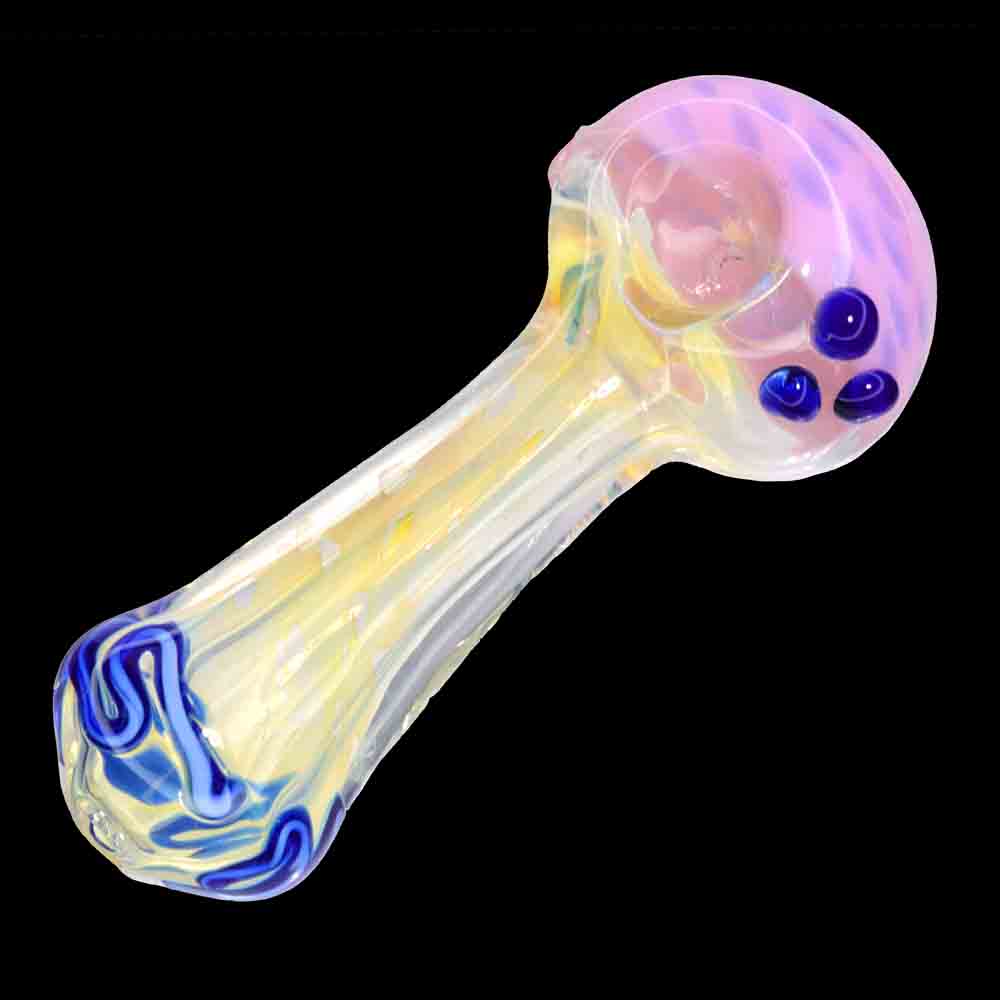 5.5" Fumed Glass Hand Pipe – Slime Color Head Spoon Pipe with Color-Changing Finish