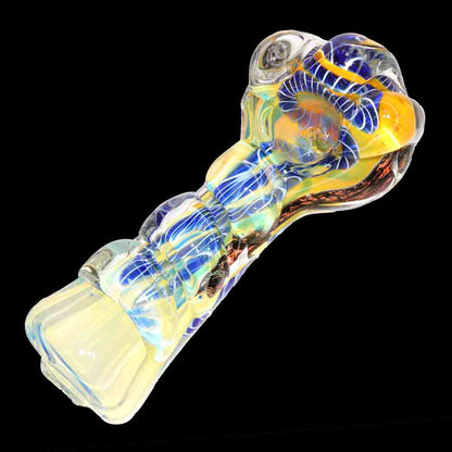 5" Sculpted Glass Hand Pipe – Thick Borosilicate Spoon Pipe with Multi-Layer Color