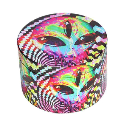 Premium Metal Herb Grinder Display (6-Pack) – 2.5" 63mm Alien & Psychedelic Collection