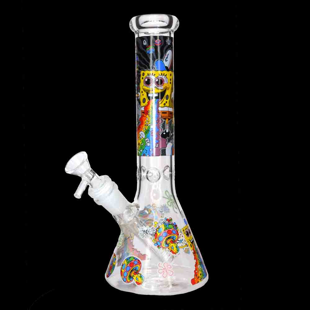 10" Sponge Bob Beaker Bong | Wholesale Colorful Glass Water Pipe