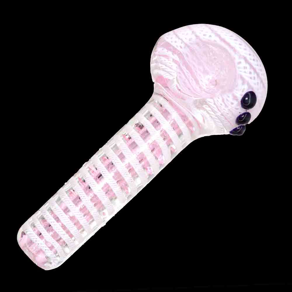 5" Honeycomb Wrap Glass Hand Pipe – Thick Borosilicate Spoon Pipe