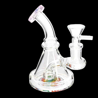 6" Glass Bong with Color Mouthpiece & Internal Perc – Water Pipe