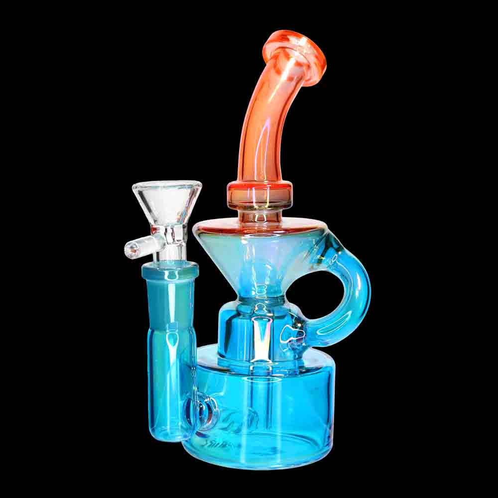8 Inch Recycler Dab Rig | Wholesale Color Glass Recycler Rig