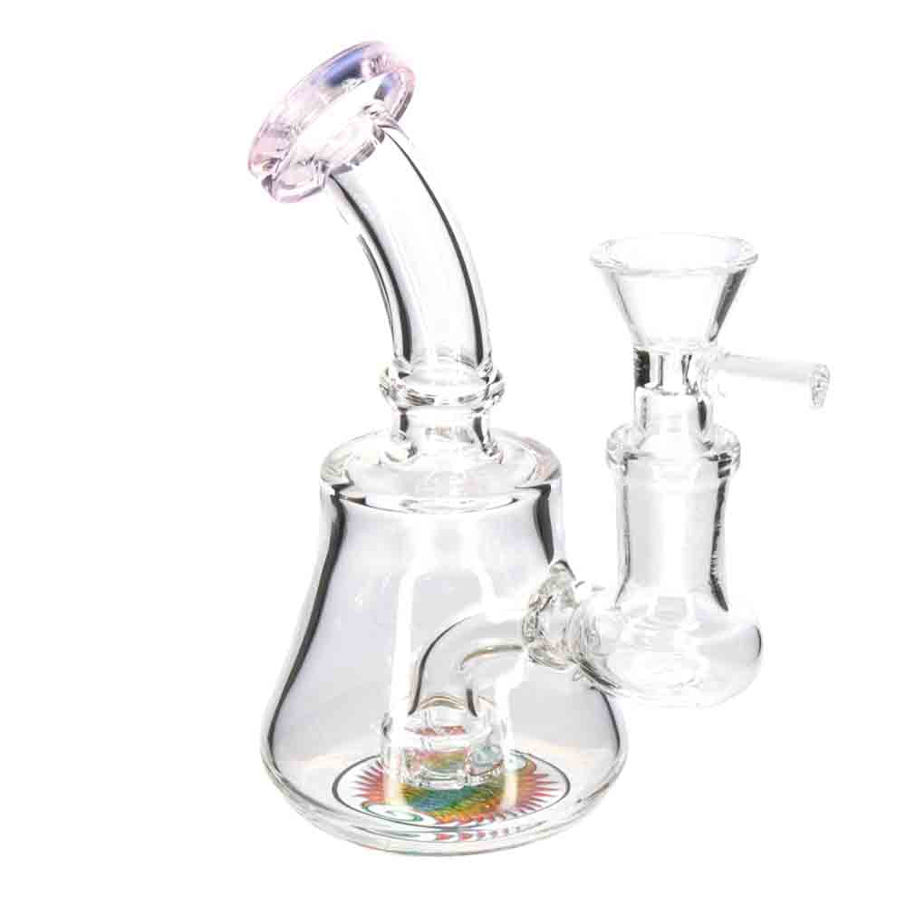 5" Mini Glass Bong with Color Mouthpiece & Perc – Wholesale Compact Water Pipe