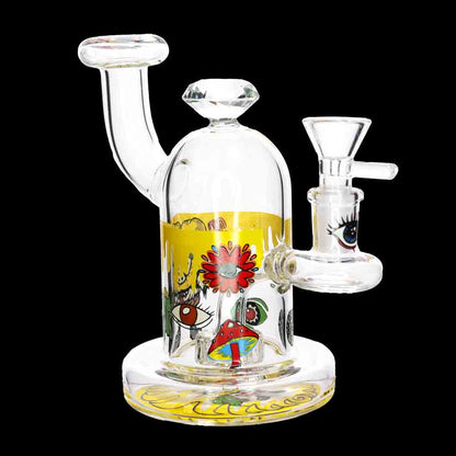 7” Heavy Diamond Glass Water Pipe – Thick Dab Rig | Wholesale