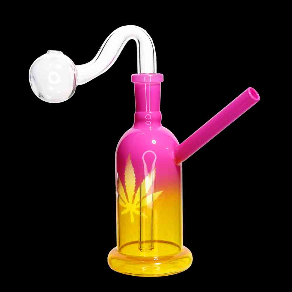 6" Wholesale Bent Glass Oil Burner | Color Gradient Glass Pipe
