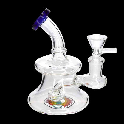 Mini Rig Water Pipe – Compact 5" Recycler Style | Assorted Color Accents | Wholesale