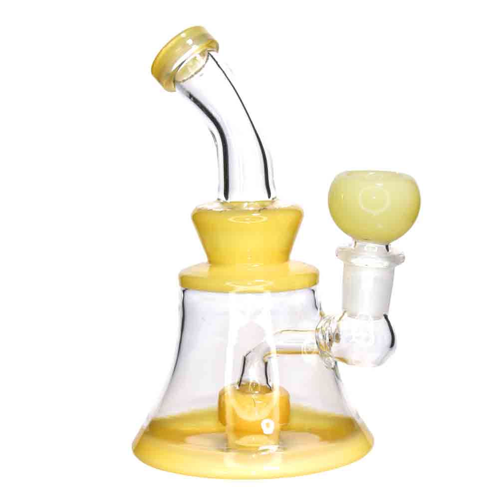 Mini Bell-Shaped Glass Bong – 6” Compact Water Pipe for Smoke Shops (Assorted Colors)