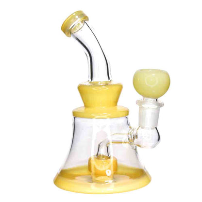 Mini Bell-Shaped Glass Bong – 6” Compact Water Pipe for Smoke Shops (Assorted Colors)
