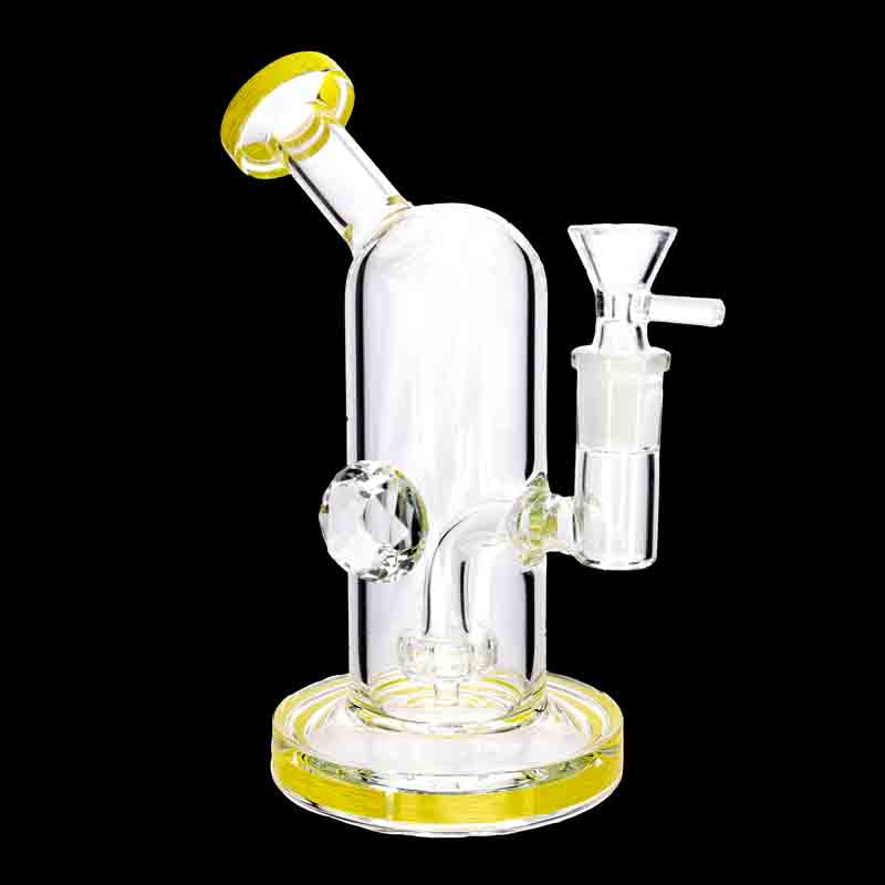 💎🔥 8” Diamond Accent Bong – Compact Glass Water Pipe
