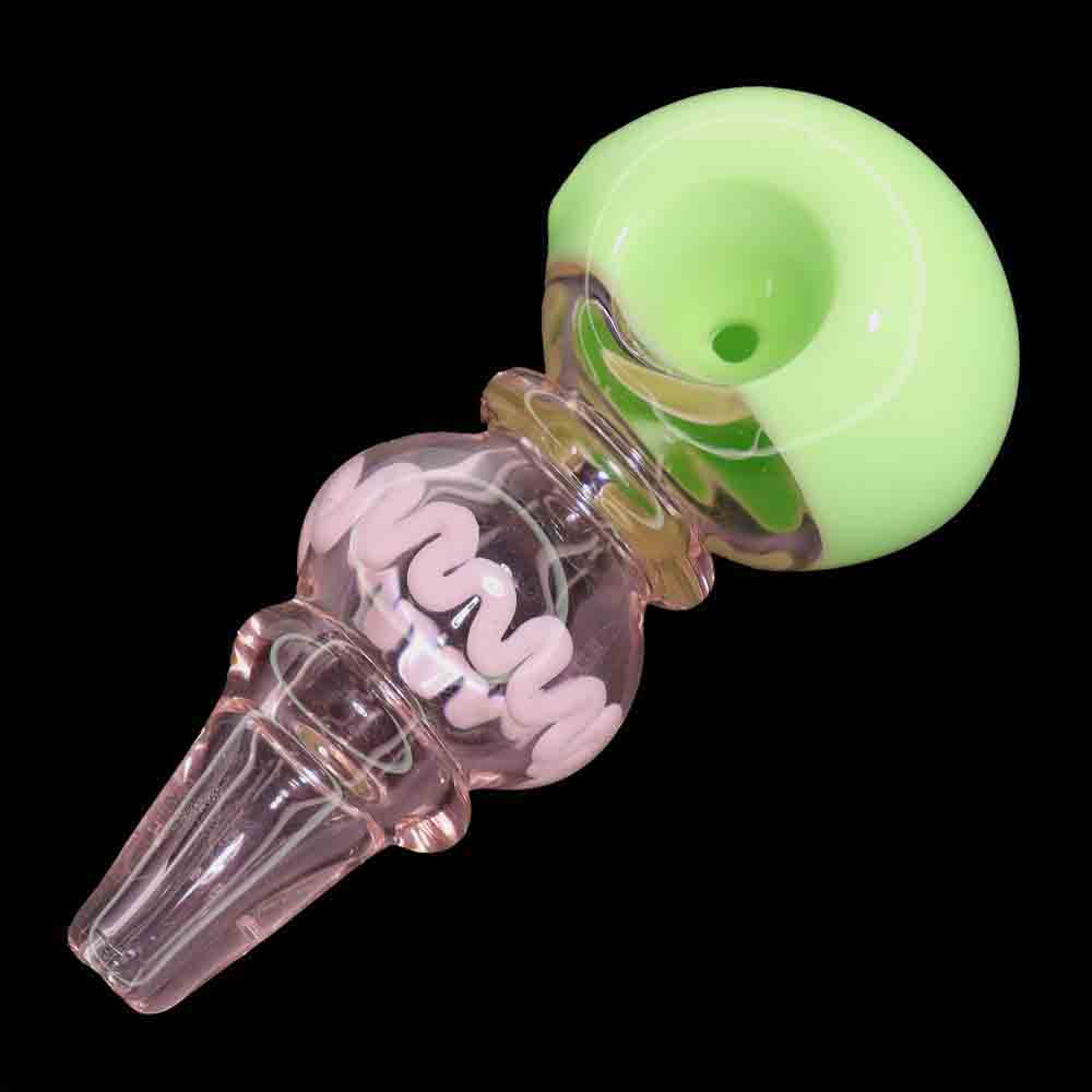 4.5" Colored Head Glass Hand Pipe – Thick Spoon Pipe with Clear Body