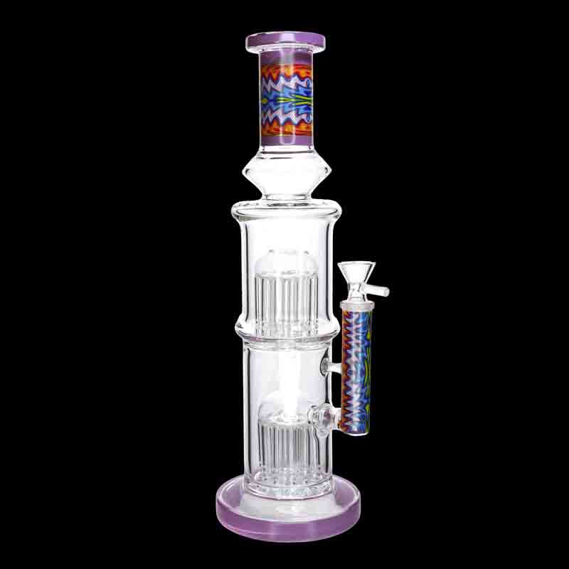 🔥 15” Double Tree Perc Bong – Advanced Filtration Glass Water Pipe