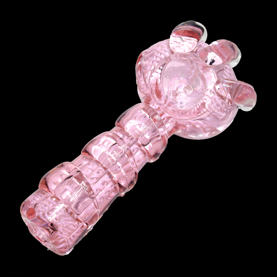 5 Inch Fancy Pink/Purple Glass Spoon Hand Pipe