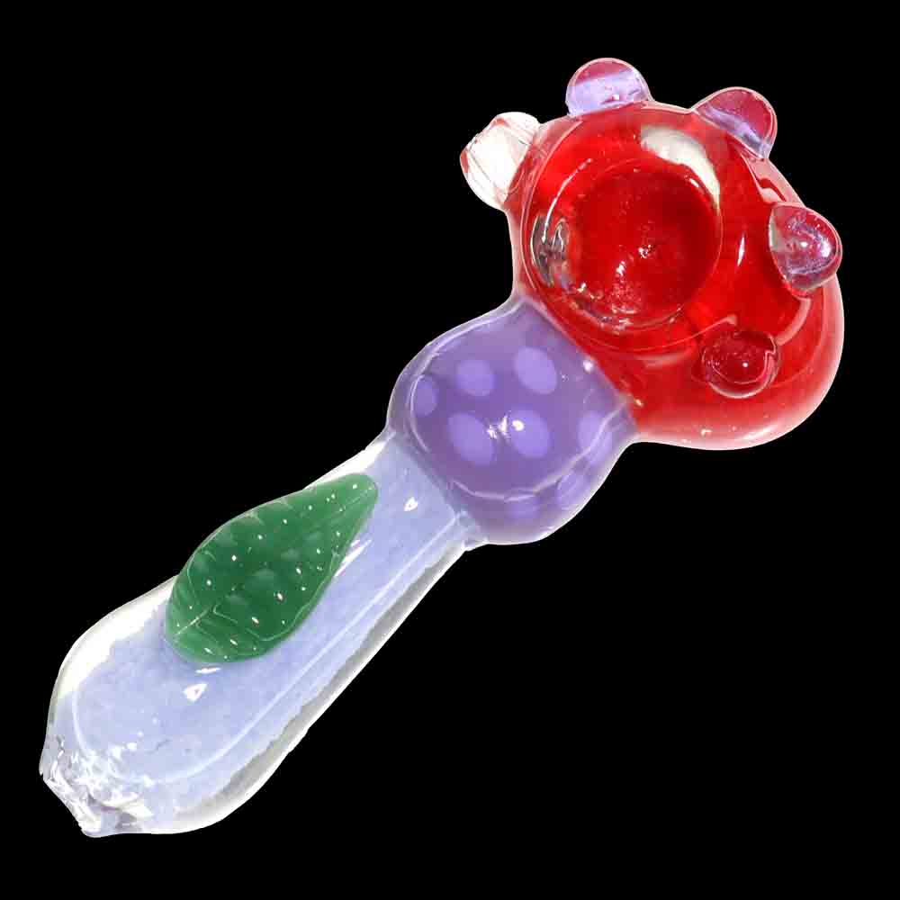 5" Novelty Marble Glass Hand Pipe – Colorful Accent Spoon Pipe with Raised Details