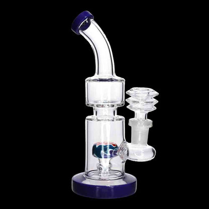 🔥 Color Accent Inline Mini Water Pipe – 7 Inch | Compact Functional Dab-Style Bong