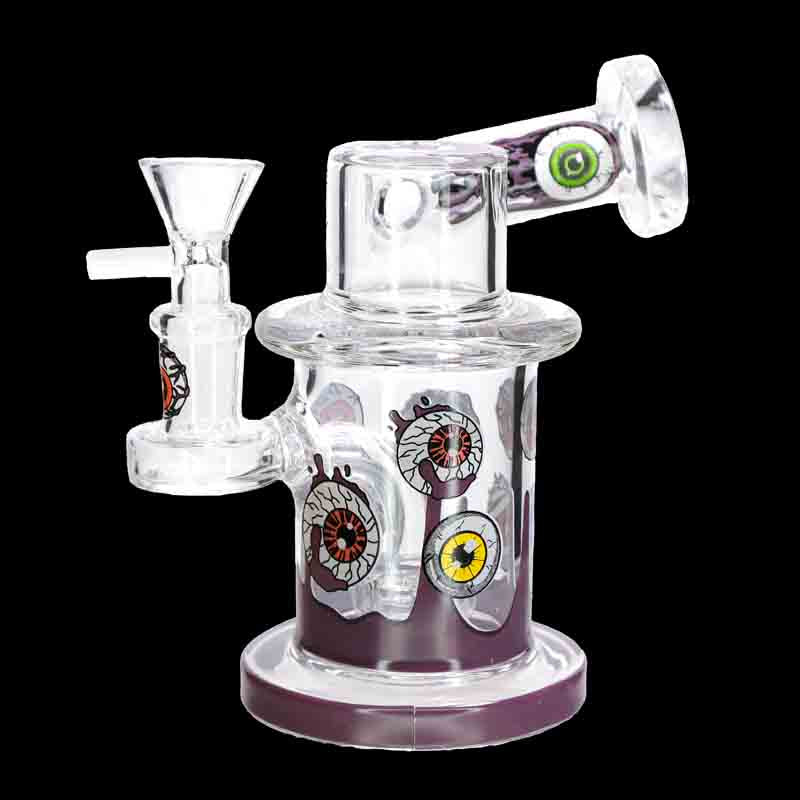 👁️🔥 Mini Eyeball Dab Rig – 360° Spooky Design Glass Recycler