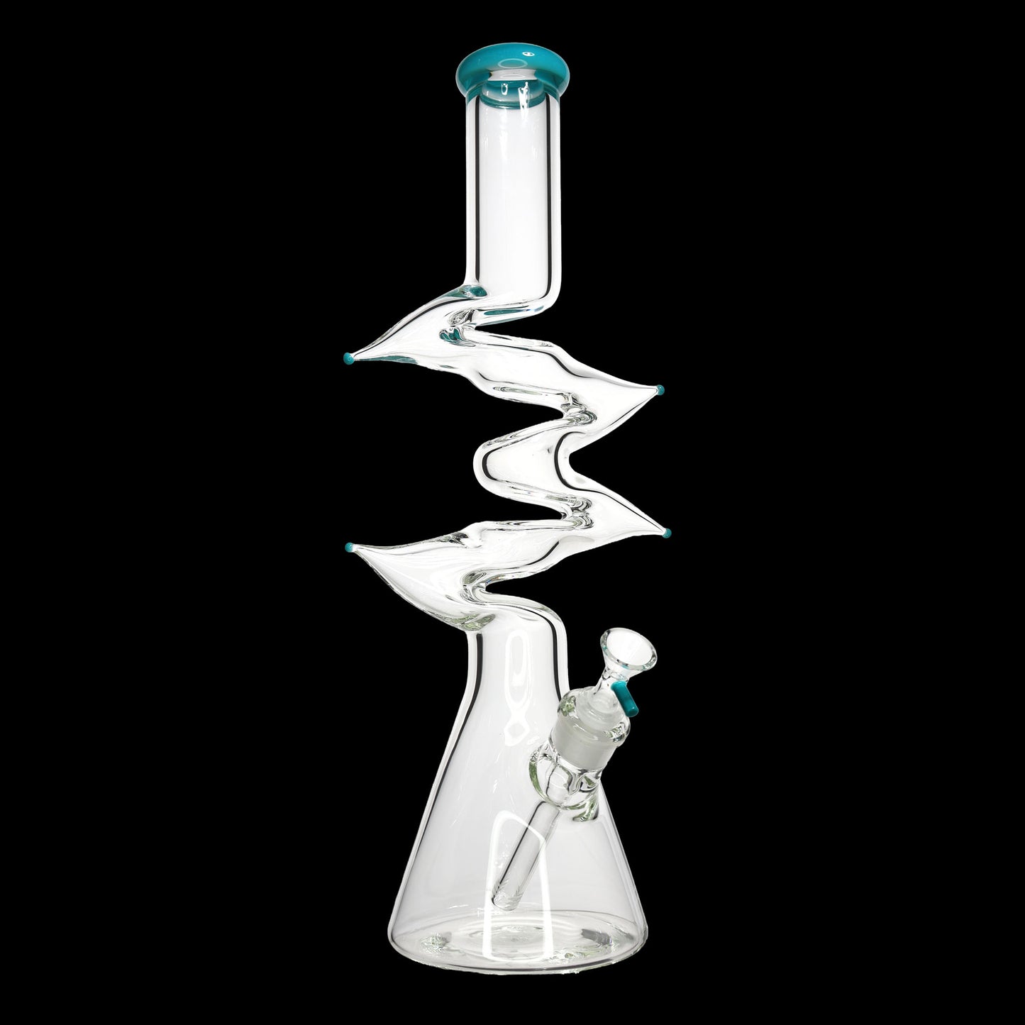 18-Inch 9mm Thick Zig Zag Beaker Bong – Assorted Colors