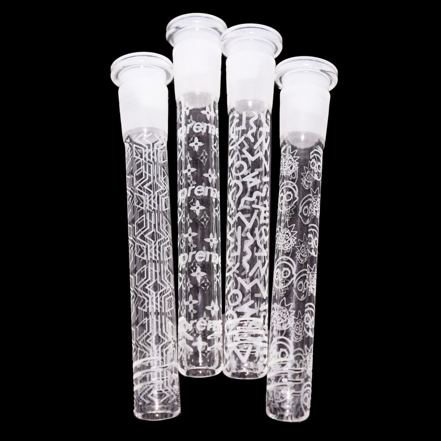 4 Inch Clear Frosted Glass Downstem