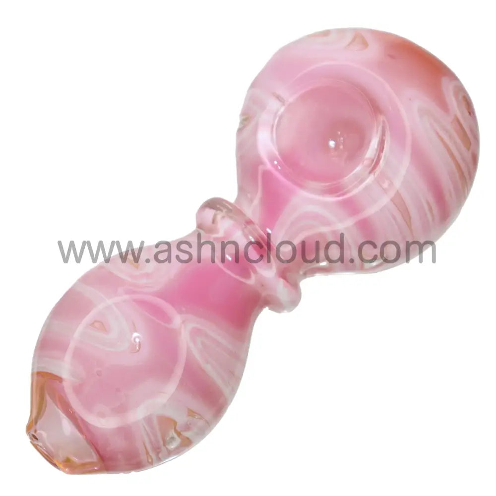 5 In - Art Curvy Swirl Glass Hand Pipe Spoon