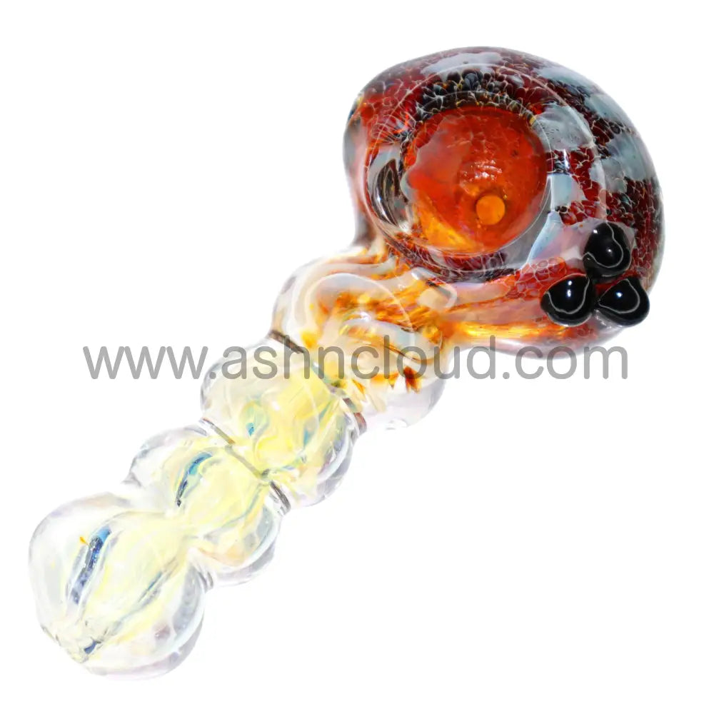 5 In - Balls Handle Multicolor Head Fumed Glass Hand Pipe Spoon