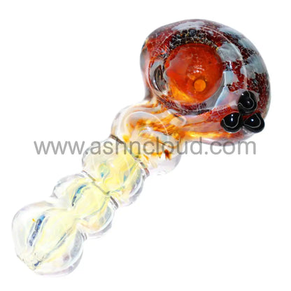 5 In - Balls Handle Multicolor Head Fumed Glass Hand Pipe Spoon