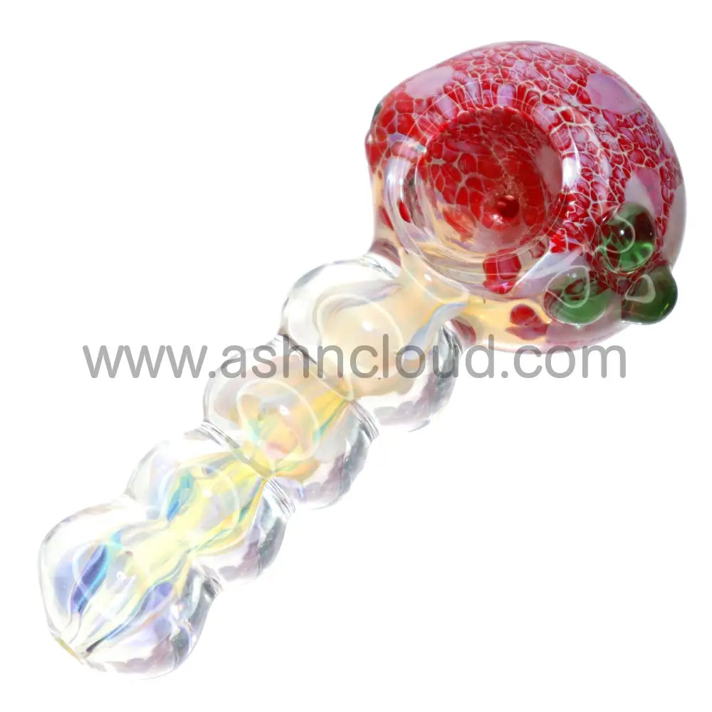 5 In - Balls Handle Multicolor Head Fumed Glass Hand Pipe Spoon