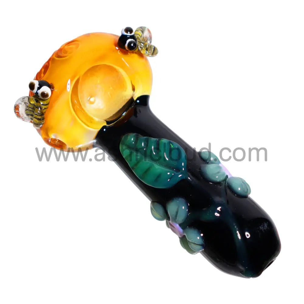 5 In - Beautiful Garden Leafs Bees Flowers Hand Pipe Spoon