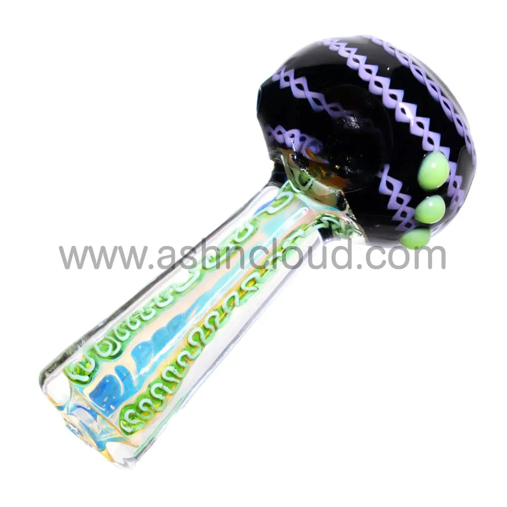 5 In - Black Exotic Implosion Colors Hand Pipe Spoon