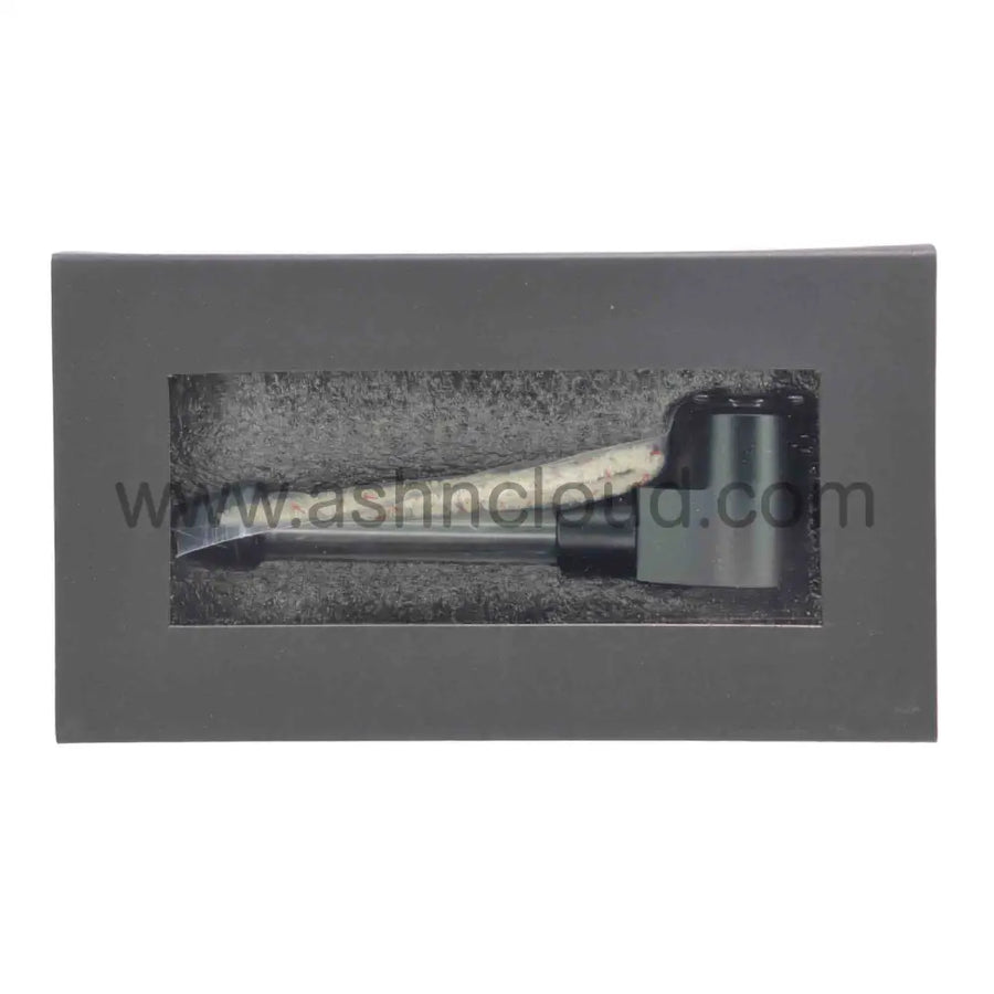 5 Inch Black Metallic Glass Hand Pipe, Boxed