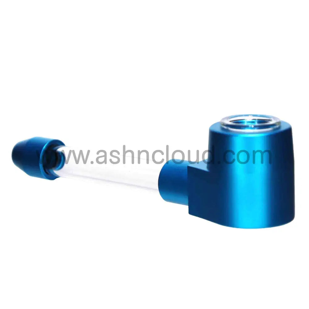 5 In - Box Blue Glass Metalic Hand Pipe Multicolor Simple
