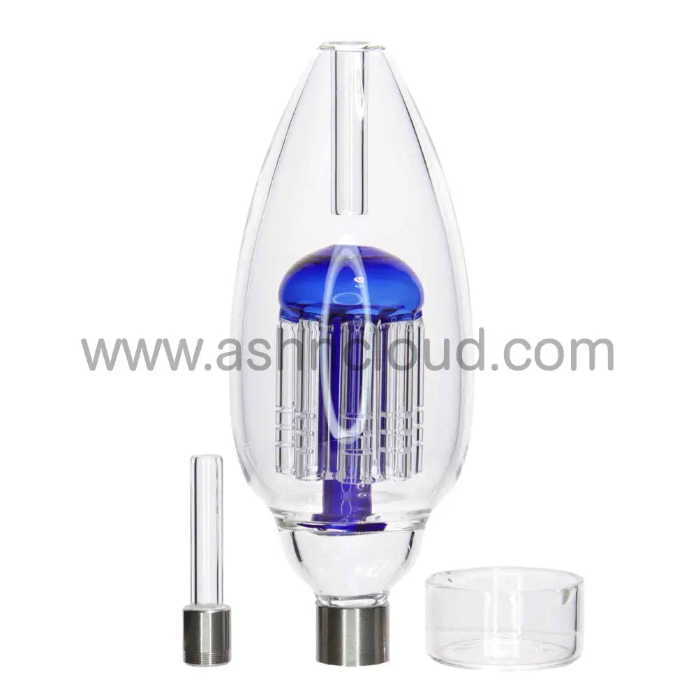 5 In - Box Blue Glass Nectar Collector Screw Mushroom Simple