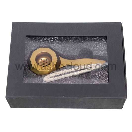 5 In - Box Gold Metalic Spoon Hand Pipe