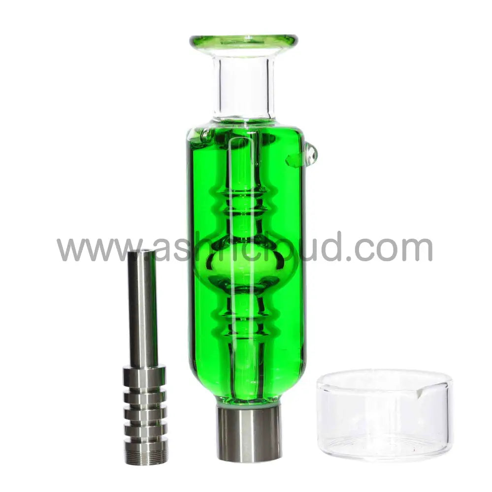 5 In – Box Green Glycerin Glass Nectar Collector Kit Titanium Nail Simple