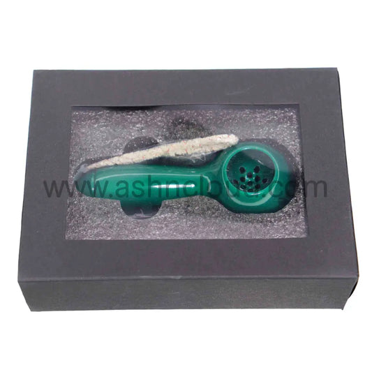 5 In - Box Green Metalic Spoon Hand Pipe