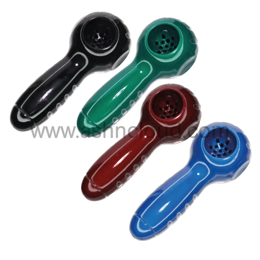 5.5 Inch Metallic Heavy Glass Spoon Pipe