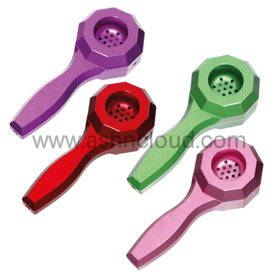 5 Inch Metallic Spoon Hand Pipe, Boxed, Multicolor