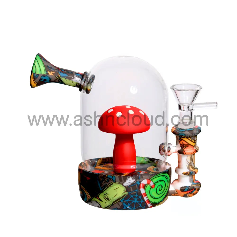5 In - Mushroom Silicone/Glass Bong